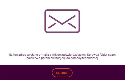 Weryfikację adresu e-mail Aktywacja knota po weryfikacji e-mail