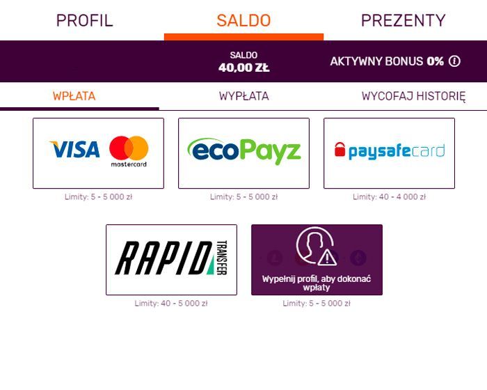 Metody płatności w kasynie All Right