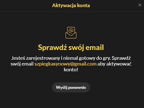 Aktywacja knota po weryfikacji e-mail Weryfikację adresu e-mail