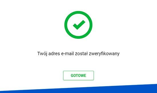Weryfikację adresu e-mail Aktywacja knota po weryfikacji e-mail
