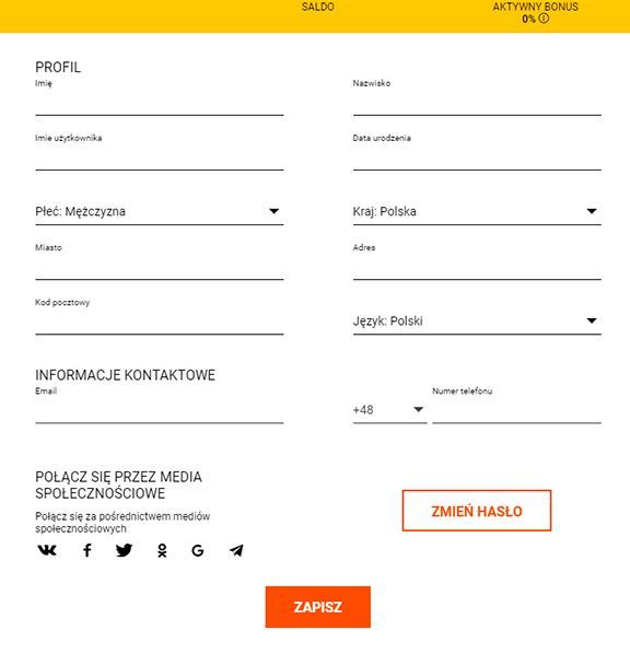 Rejestracja w kasynie online Spinamba